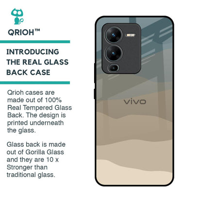 Abstract Mountain Pattern Glass Case for Vivo V25 Pro