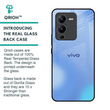 Vibrant Blue Texture Glass Case for Vivo V25 Pro