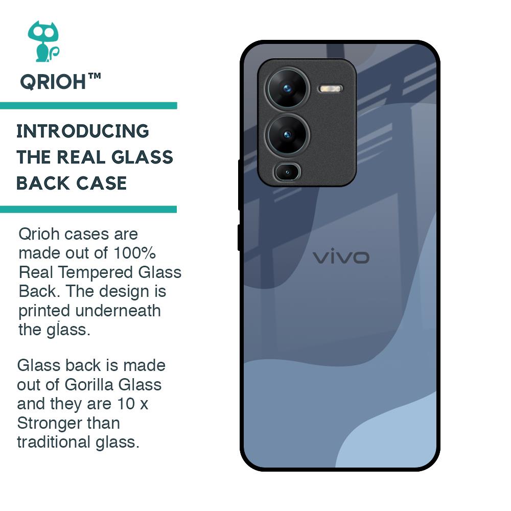 Navy Blue Ombre Glass Case for Vivo V25 Pro