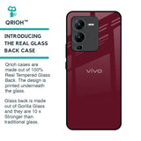 Classic Burgundy Glass Case for Vivo V25 Pro