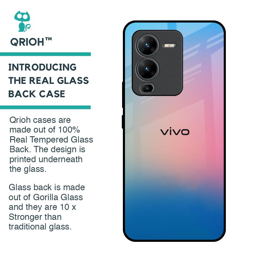 Blue & Pink Ombre Glass case for Vivo V25 Pro