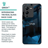 Polygonal Blue Box Glass Case For Vivo V25 Pro