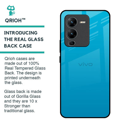 Blue Aqua Glass Case for Vivo V25 Pro