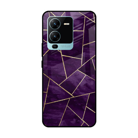 Geometric Purple Vivo V25 Pro Glass Cases & Covers Online