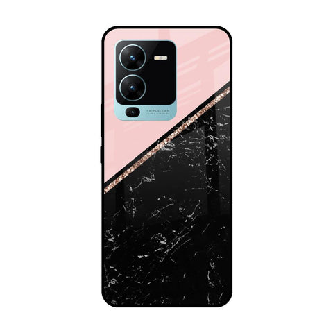 Marble Texture Pink Vivo V25 Pro Glass Cases & Covers Online
