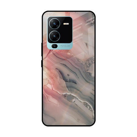 Pink And Grey Marble Vivo V25 Pro Glass Cases & Covers Online