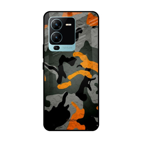 Camouflage Orange Vivo V25 Pro Glass Cases & Covers Online