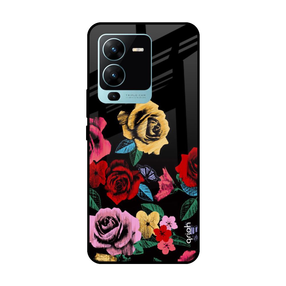 Floral Decorative Vivo V25 Pro Glass Cases & Covers Online