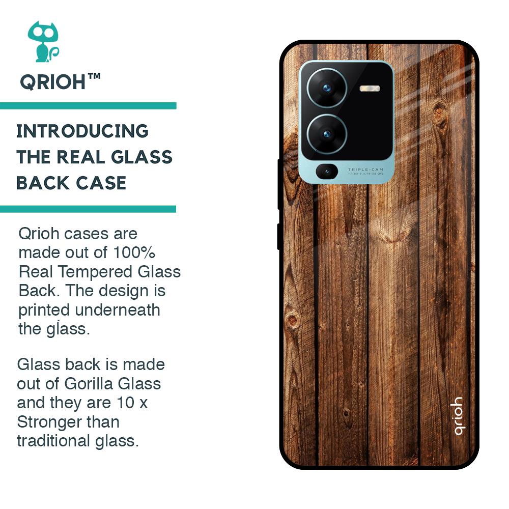 Timber Printed Glass case for Vivo V25 Pro
