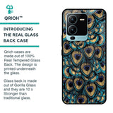 Peacock Feathers Glass case for Vivo V25 Pro