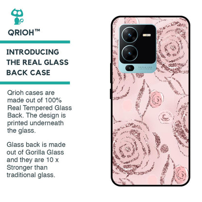 Shimmer Roses Glass case for Vivo V25 Pro
