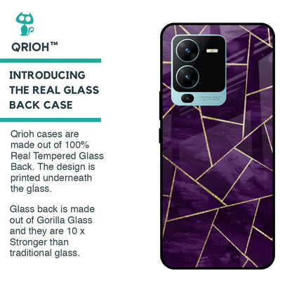 Geometric Purple Glass Case For Vivo V25 Pro