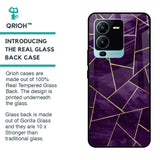 Geometric Purple Glass Case For Vivo V25 Pro