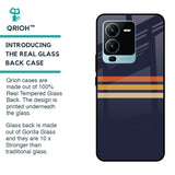 Tricolor Stripes Glass Case For Vivo V25 Pro