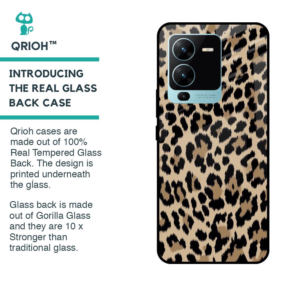 Leopard Seamless Glass Case For Vivo V25 Pro