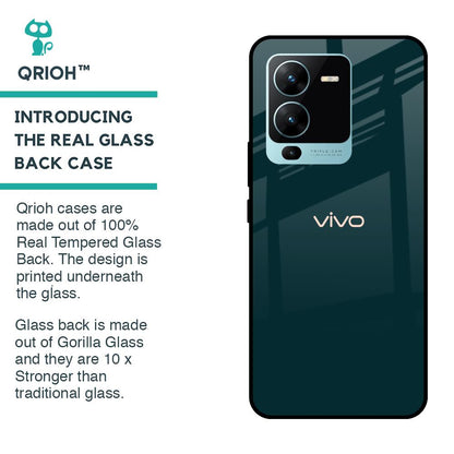 Hunter Green Glass Case For Vivo V25 Pro