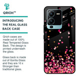 Heart Rain Fall Glass Case For Vivo V25 Pro