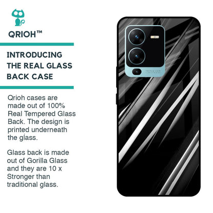 Black & Grey Gradient Glass Case For Vivo V25 Pro