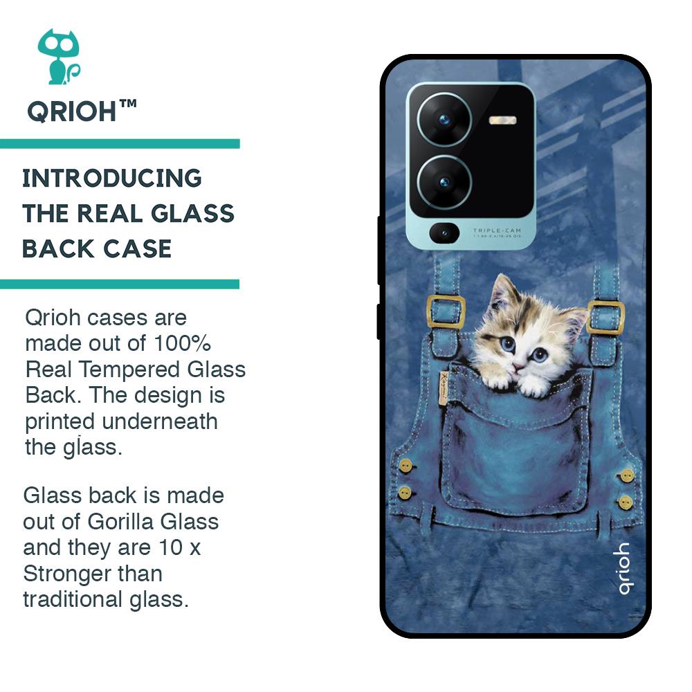 Kitty In Pocket Glass Case For Vivo V25 Pro