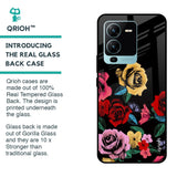 Floral Decorative Glass Case For Vivo V25 Pro