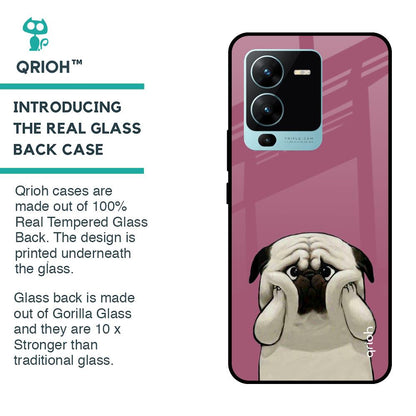 Funny Pug Face Glass Case For Vivo V25 Pro