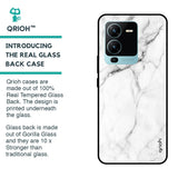 Modern White Marble Glass case for Vivo V25 Pro