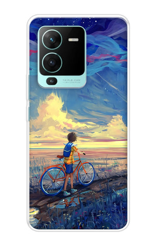 Riding Bicycle to Dreamland Vivo V25 Pro Back Cover