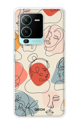 Abstract Faces Vivo V25 Pro Back Cover