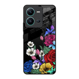 Rose Flower Bunch Art Vivo V25 Glass Back Cover Online