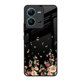 Floating Floral Print Vivo V25 Glass Back Cover Online