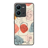 Abstract Faces Vivo V25 Glass Back Cover Online