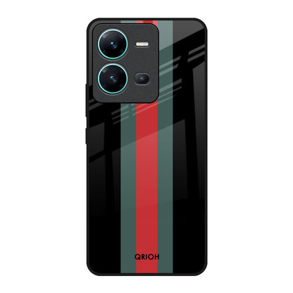 Vertical Stripes Vivo V25 Glass Back Cover Online