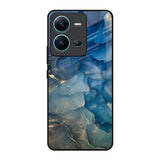 Blue Cool Marble Vivo V25 Glass Back Cover Online