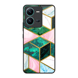 Seamless Green Marble Vivo V25 Glass Back Cover Online