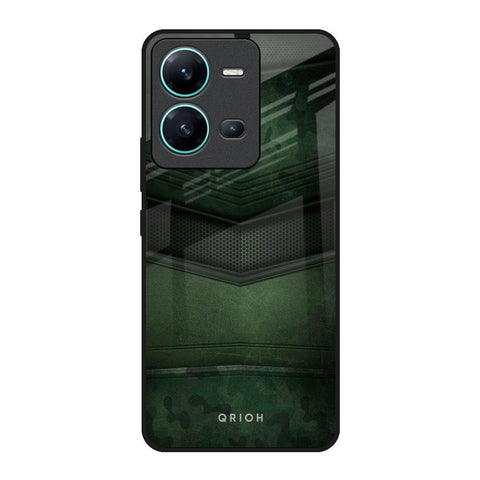 Green Leather Vivo V25 Glass Back Cover Online