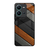 Tri Color Wood Vivo V25 Glass Back Cover Online