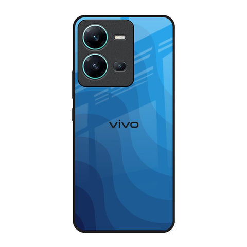 Blue Wave Abstract Vivo V25 Glass Back Cover Online