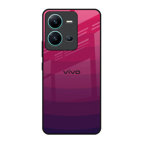 Wavy Pink Pattern Vivo V25 Glass Back Cover Online