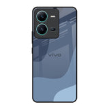Navy Blue Ombre Vivo V25 Glass Back Cover Online