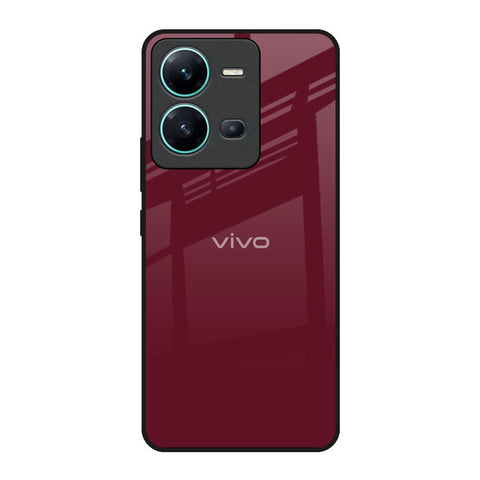 Classic Burgundy Vivo V25 Glass Back Cover Online
