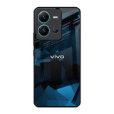 Polygonal Blue Box Vivo V25 Glass Back Cover Online