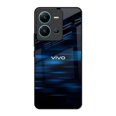 Blue Rough Abstract Vivo V25 Glass Back Cover Online