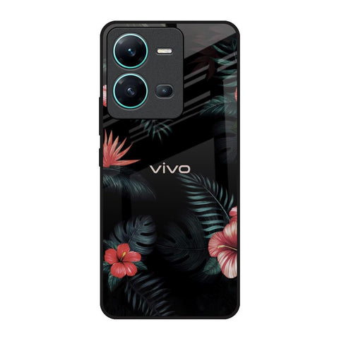 Tropical Art Flower Vivo V25 Glass Back Cover Online