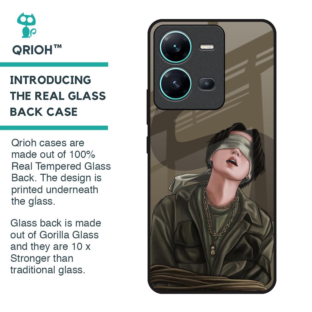 Blind Fold Glass Case for Vivo V25
