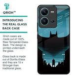 Cyan Bat Glass Case for Vivo V25