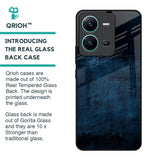 Dark Blue Grunge Glass Case for Vivo V25