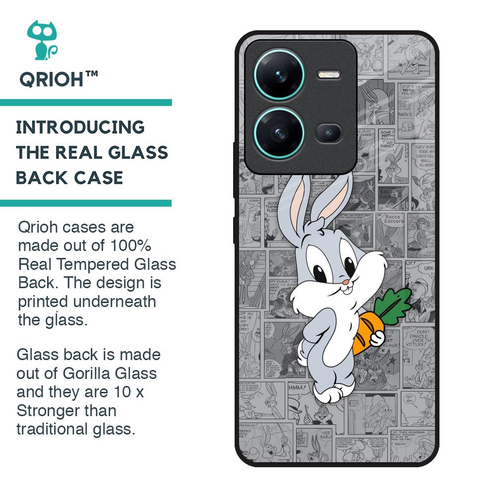 Cute Baby Bunny Glass Case for Vivo V25