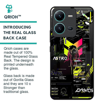 Astro Glitch Glass Case for Vivo V25