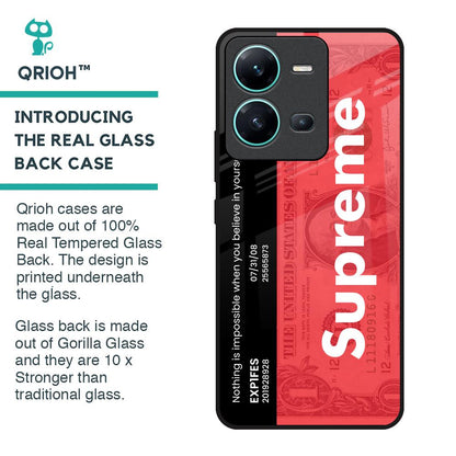 Supreme Ticket Glass Case for Vivo V25