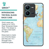 Travel Map Glass Case for Vivo V25